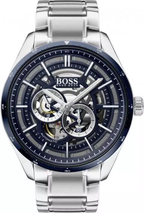 Hugo Boss Herren 1512963 Silber Edelstahl Quarzuhr Mit Blau