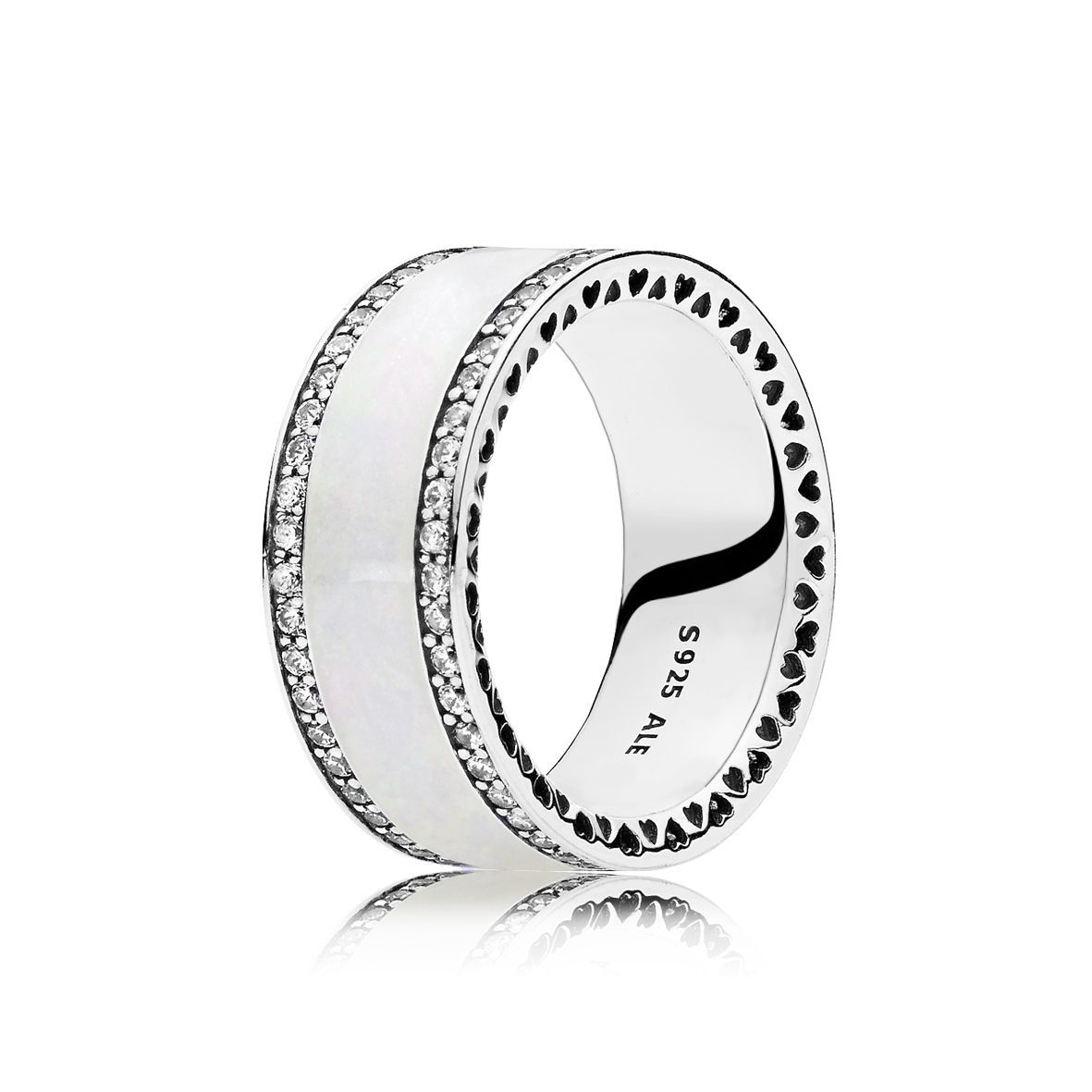 Pandora Ring - Perlglanz Herzens-Band - 191024EN23