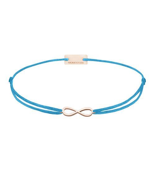 Momentoss Filo Armband - Textil - Blau - Rose vergoldet - Infinity - 21201784