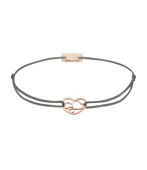 Momentoss Filo Armband - Textil - Dunkelgrau - Rose vergoldet - 21202071
