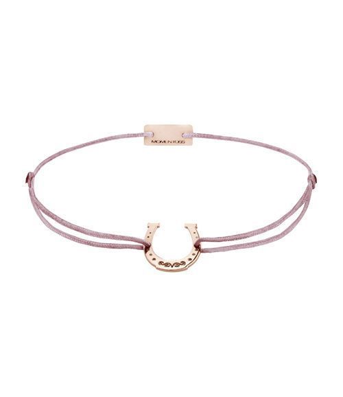 Momentoss Filo Armband - Textil - Rosa Braun - Rose vergoldet - Hufeisen - 21202154