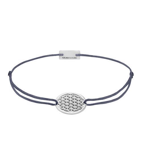Momentoss Filo Armband - Textil - Grau Lila - Silber rhodiniert - Lebensblume - 21202310