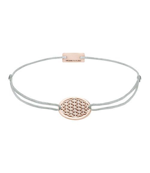 Momentoss Filo Armband - Textil - Hellgrau - Rose vergoldet - Lebensblume - 21202360