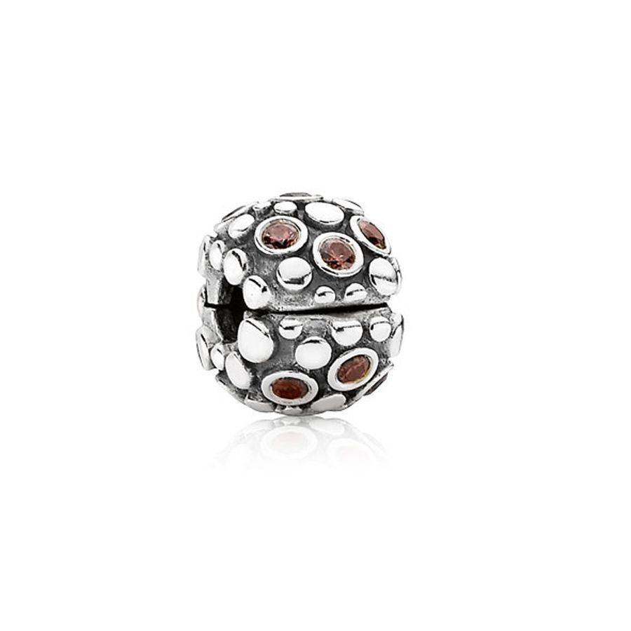 Pandora Charm - Silber Clips mit rosafarbenen Zirkonia - 790593TCZ