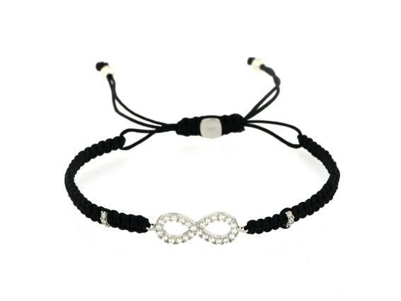 Alisia Armband - Macramearmband - Infinity (Unendlichzeichen) Sterling Silber/Zirkonia - A21242