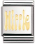 Nomination BIG - PEACE AND LOVE  Edelstahl und 18-K-Gold (Hippie-Schriftzug)