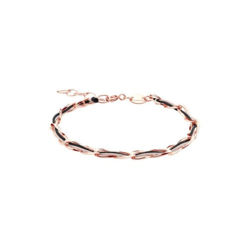 Momentoss Filo Armband - Textil - Schwarz Braun - Rose vergoldet - 20200933