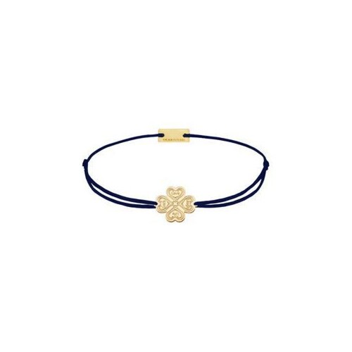Momentoss Filo Armband - Textil - Dunkelblau - vergoldet - Kleeblatt - 21201975
