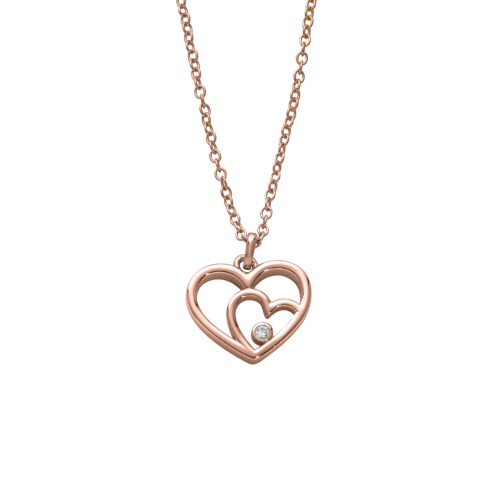 Auranto Collier - Silbercollier Herz rose - M262088