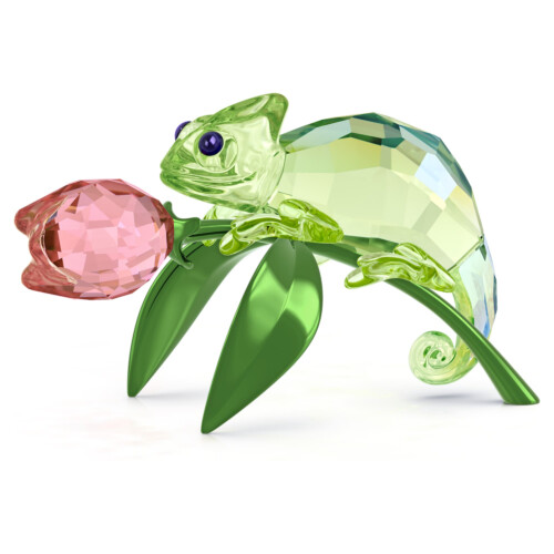Swarovski Kristall Figuren - IDYLLIA-CHAMAELEON UND TULPE - 5719811