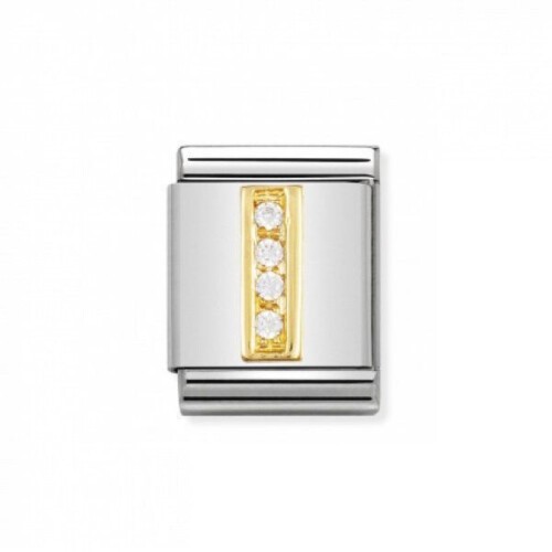 Nomination BIG - BUCHSTABEN Edelstahl, 18K-Gold und Cubic Zirc. (I)