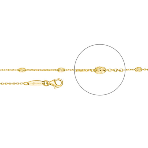 Der Kettenmacher Halskette - Ankerkette Ovaline Diamantiert Gold - A4G