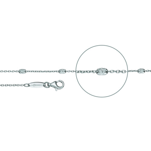 Der Kettenmacher Halskette - Ankerkette Ovaline Diamantiert Silber - A4S