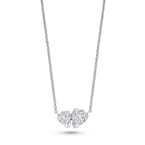 FJF JEWELLERY Halskette - Double Heart Solitair - FJF0010071SWH