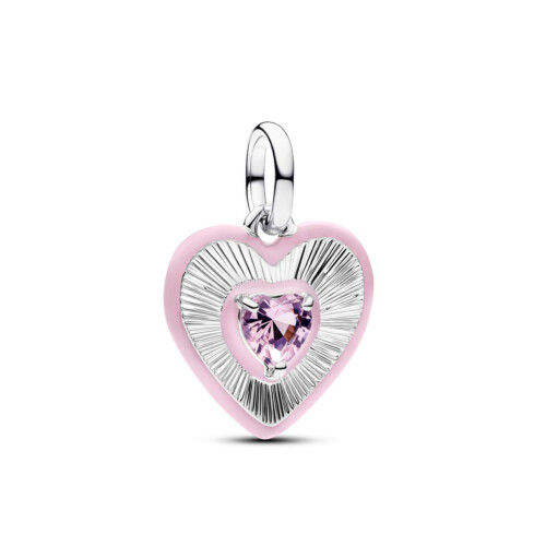 Pandora Charm - Strahlendes Rosafarbenes Herz Medaillon - 794409C01