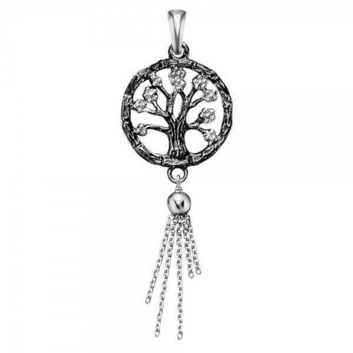 Julie Julsen Anhänger - Poems - Lebensbaum - Schwarz Silber - JJ7955.6