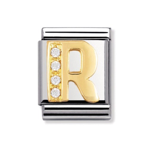 Nomination BIG - BUCHSTABEN Edelstahl, 18K-Gold und Cubic Zirc. (R)
