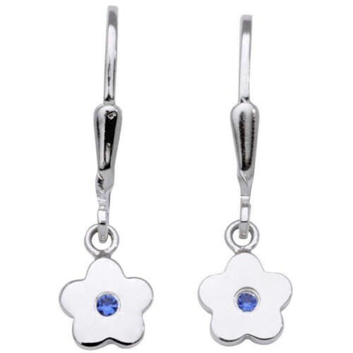 Schneider Basic Ohrringe - Silber - Blume hängend Blau - SK05