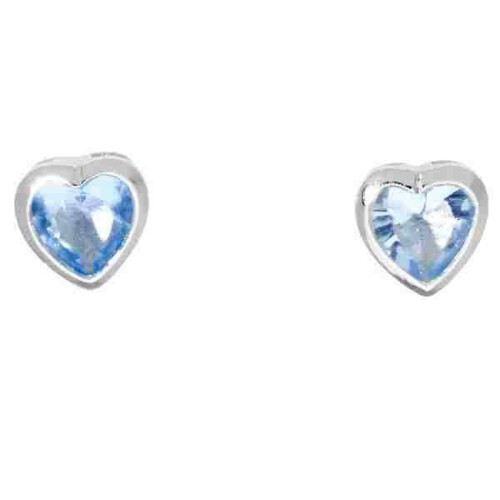 Schneider Basic Ohrstecker - Silber - Herz Blau - SK15