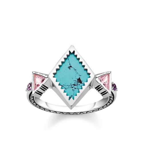 Thomas Sabo Ring - Glam and Soul - Zick Zack Türkis - TR2232-992-7