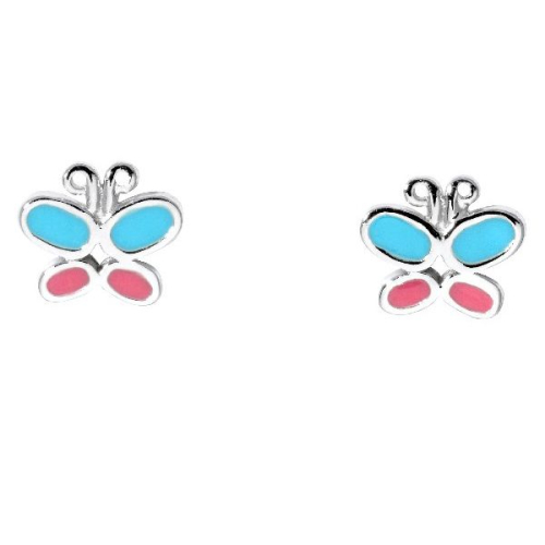Schneider Basic Ohrstecker - Silber - Schmetterling bunt - SK16