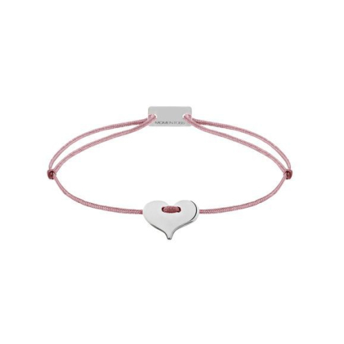 Momentoss Filo Armband - Textil - Rosa-Braun - rhodiniert - Herz - 21200214
