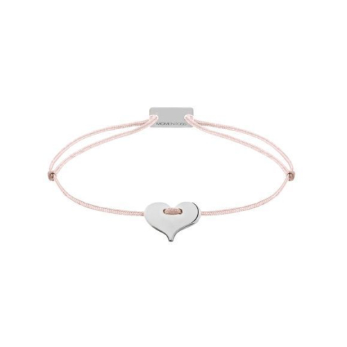 Momentoss Filo Armband - Textil - Hellrosa - rhodiniert - Herz - 21200215