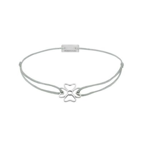 Momentoss Filo Armband - Textil - Hellgrau - rhodiniert - Kleeblatt - 21200870