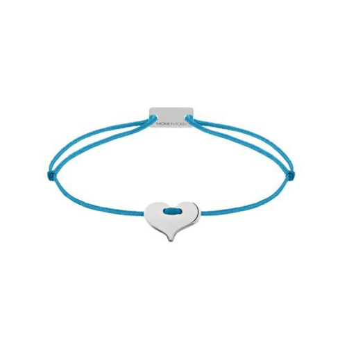 Momentoss Filo Armband - Textil - Petrolblau - rhodiniert - Herz - 21201007