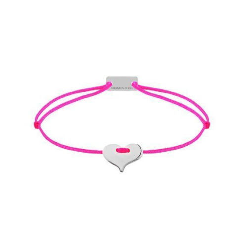 Momentoss Filo Armband - Textil - Pink- rhodiniert - Herz - 21201017