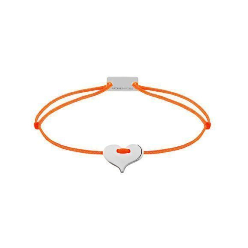 Momentoss Filo Armband - Textil - Orange - rhodiniert - Herz - 21201019