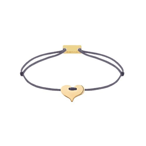 Momentoss Filo Armband - Textil - Grau-Lila - vergoldet - Herz - 21201056