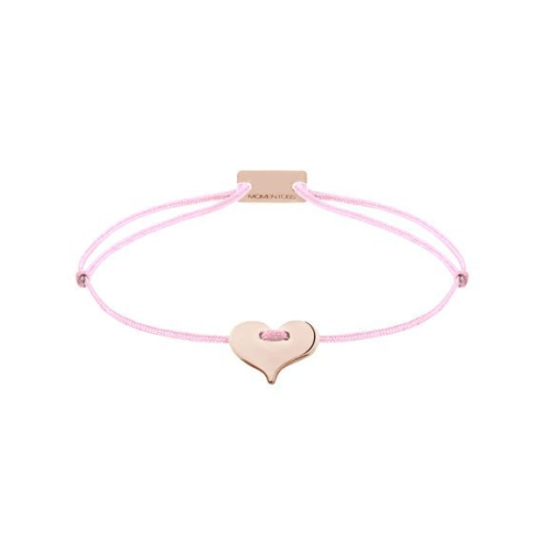 Momentoss Filo Armband - Textil - Babyrosa - rosé vergoldet - Herz - 21201099