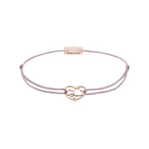 Momentoss Filo Armband - Textil - Rosa Braun - Rose vergoldet - Herzen - 21202082