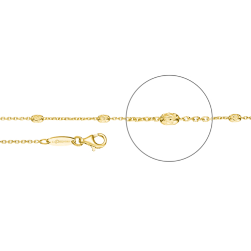 Der Kettenmacher Halskette - Ankerkette Ovaline Diamantiert Gold - A4G