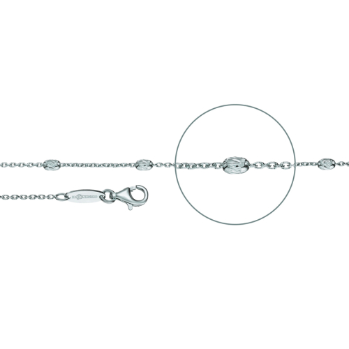 Der Kettenmacher Halskette - Ankerkette Ovaline Diamantiert Silber - A4S