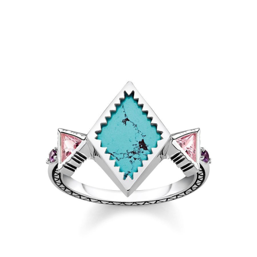 Thomas Sabo Ring - Glam and Soul - Zick Zack Türkis - TR2232-992-7