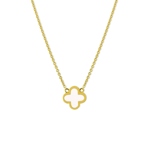 Maja Emulto Halskette - White Clover - EL0003.NE.YG.W