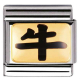 STERNZ. CHINA Edelstahl, Email und 18K-Gold (Ochse)