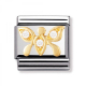 TIERE - LUFT Edelstahl, 18K-Gold und Cubic Zirc. (Schmetterling WEISS)
