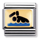 SPORTS Edelstahl, Email und 18K-Gold (Schwimmer)