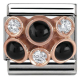 Composable Classic - 9k Roségold, Edelstahl, Edelsteine - Haufen mit schwarzem Achat - 430307/05
