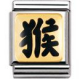 STERNZ. CHINA Edelstahl, Email und 18K-Gold (Affe)