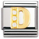 BUCHSTABEN Edelstahl, 18K-Gold und Cubic Zirc. (D)