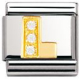 BUCHSTABEN Edelstahl, 18K-Gold und Cubic Zirc. (L)