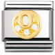 BUCHSTABEN Edelstahl, 18K-Gold und Cubic Zirc. (O)