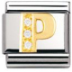 BUCHSTABEN Edelstahl, 18K-Gold und Cubic Zirc. (P)