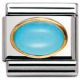 EDELSTEINE OVAL aus Edelstahl und 18K-Gold (TURKIS)