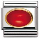 EDELSTEINE OVAL aus Edelstahl und 18K-Gold (KORALLE ROT)