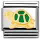 TIERE - LAND Edelstahl, Email und 18K-Gold (Schildkrote GRUN)